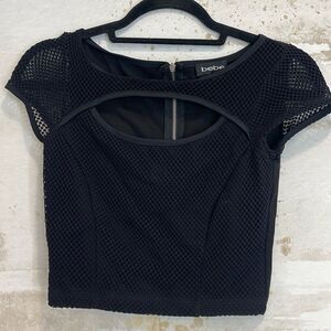 Bebe X-Small mesh crop top